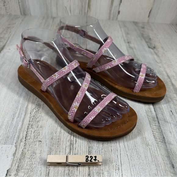 NEW Steve Madden Tan Silver Buckle Strappy Summer Sandals #827 - Picture 10 of 10